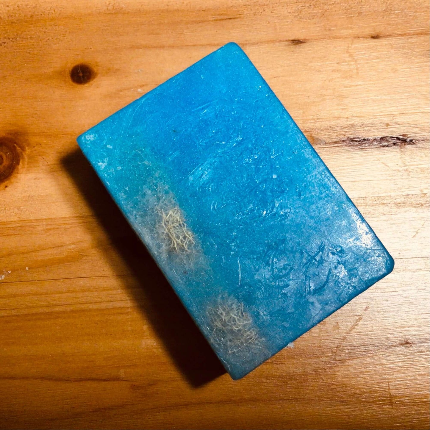 Handmade Organic Exfoliating Glycerin Soap with embedded loofah fruit or exfoliating cloth to gently smooth and refine skin