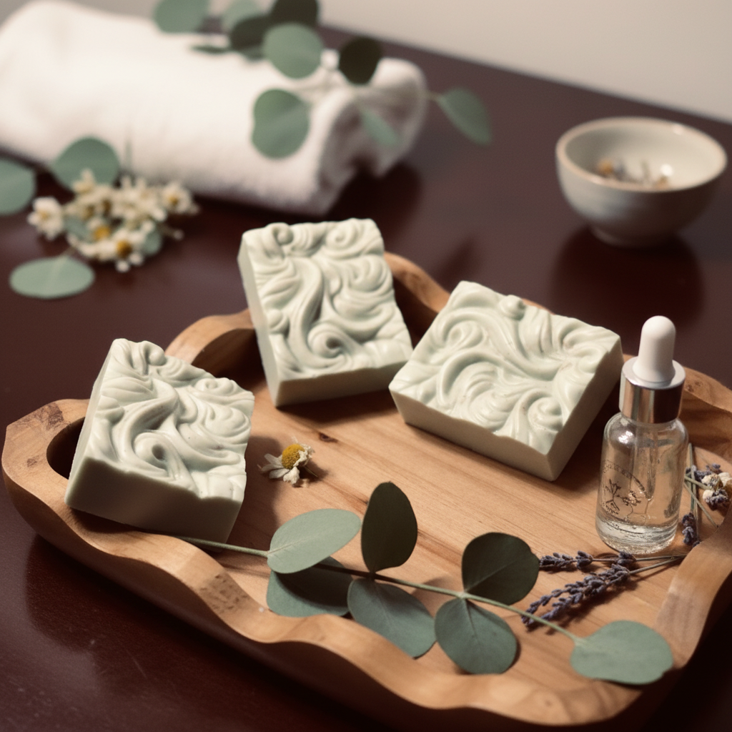 Spa tray with botanicals