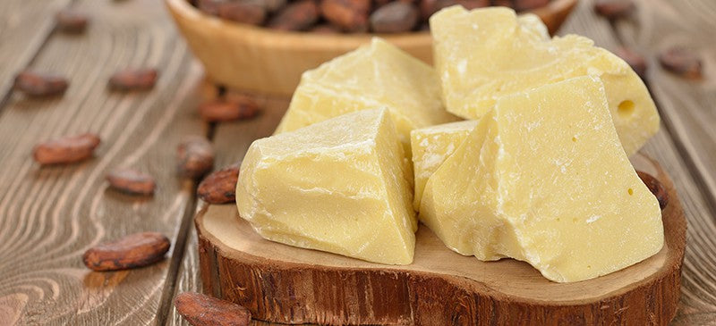 Raw cocoa butter ingredient in SynEb Dry Skin Recovery Balm for dry skin