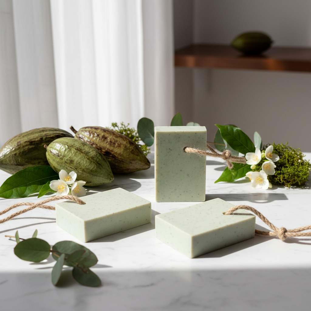 Marble with botanicals and cocoa