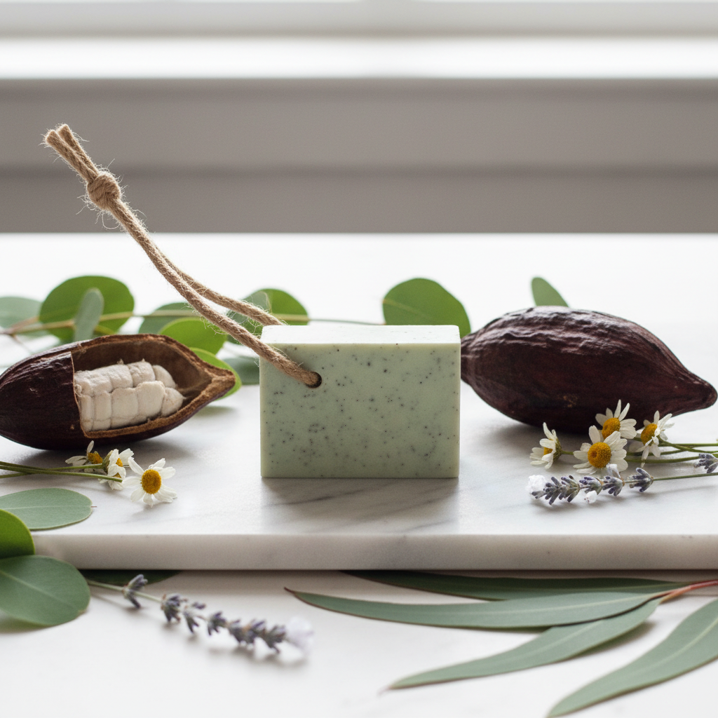 Marble with botanicals and cocoa