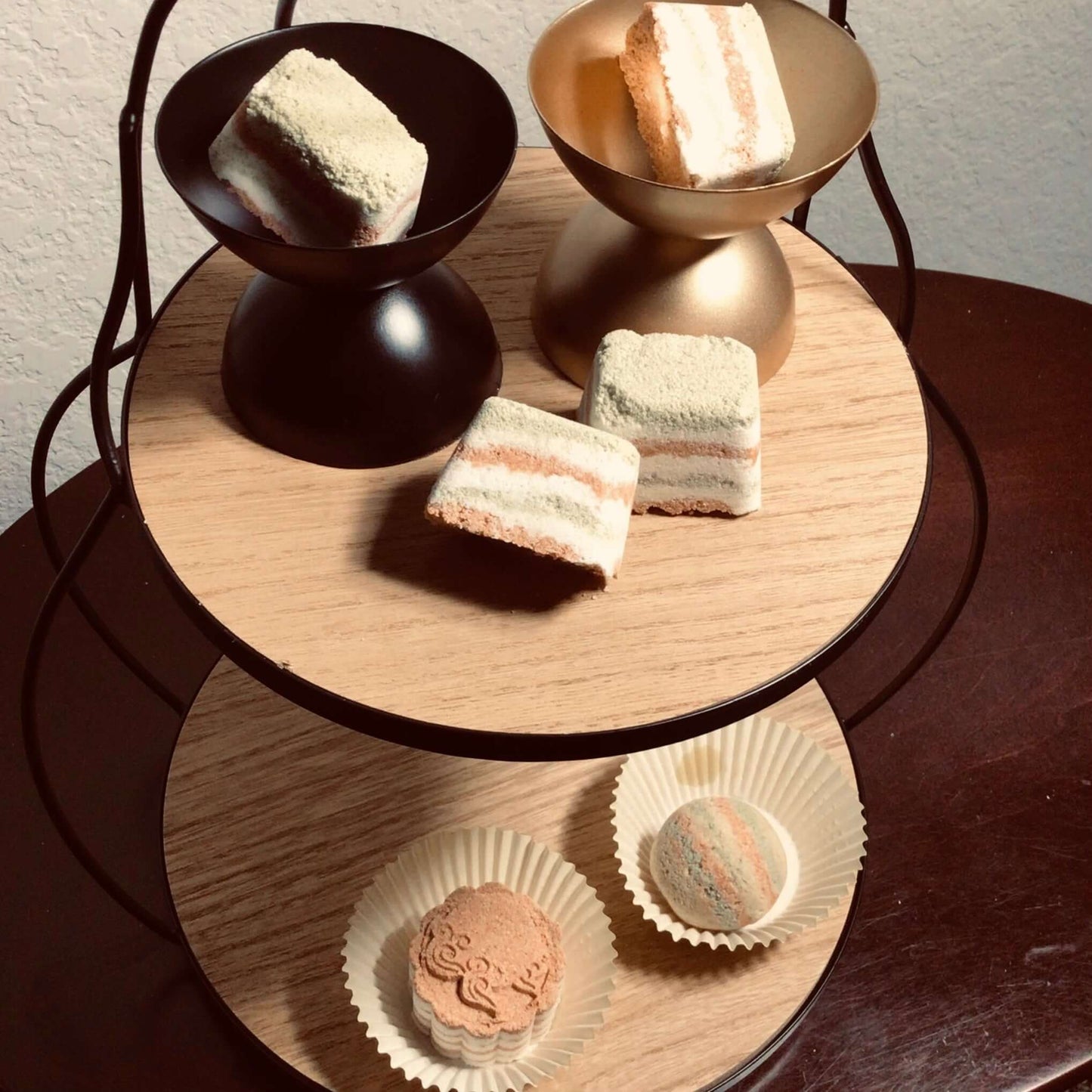 handmade organic small sized bath bombs perfect for sharing and travel, crafted with ingredients safe for entire family 