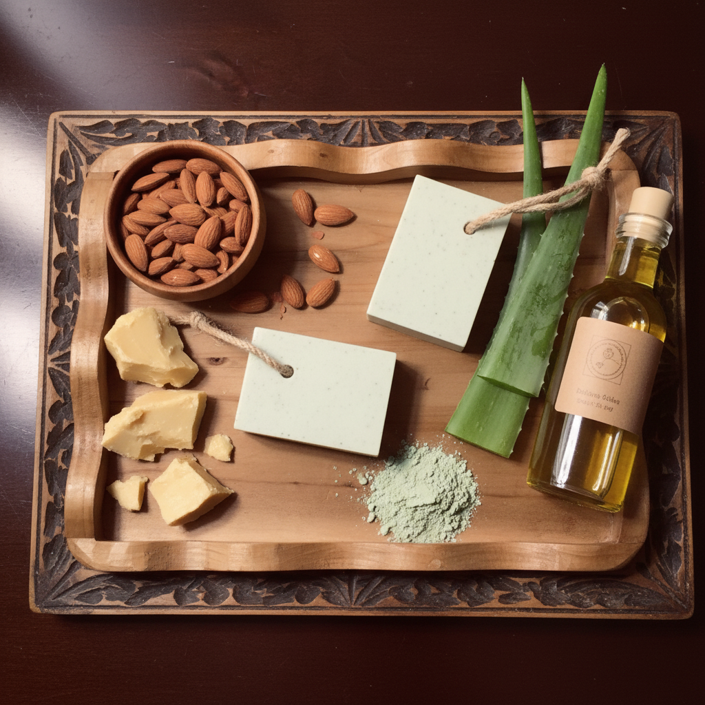 Roped bars with almonds, cocoa butter, aloe vera