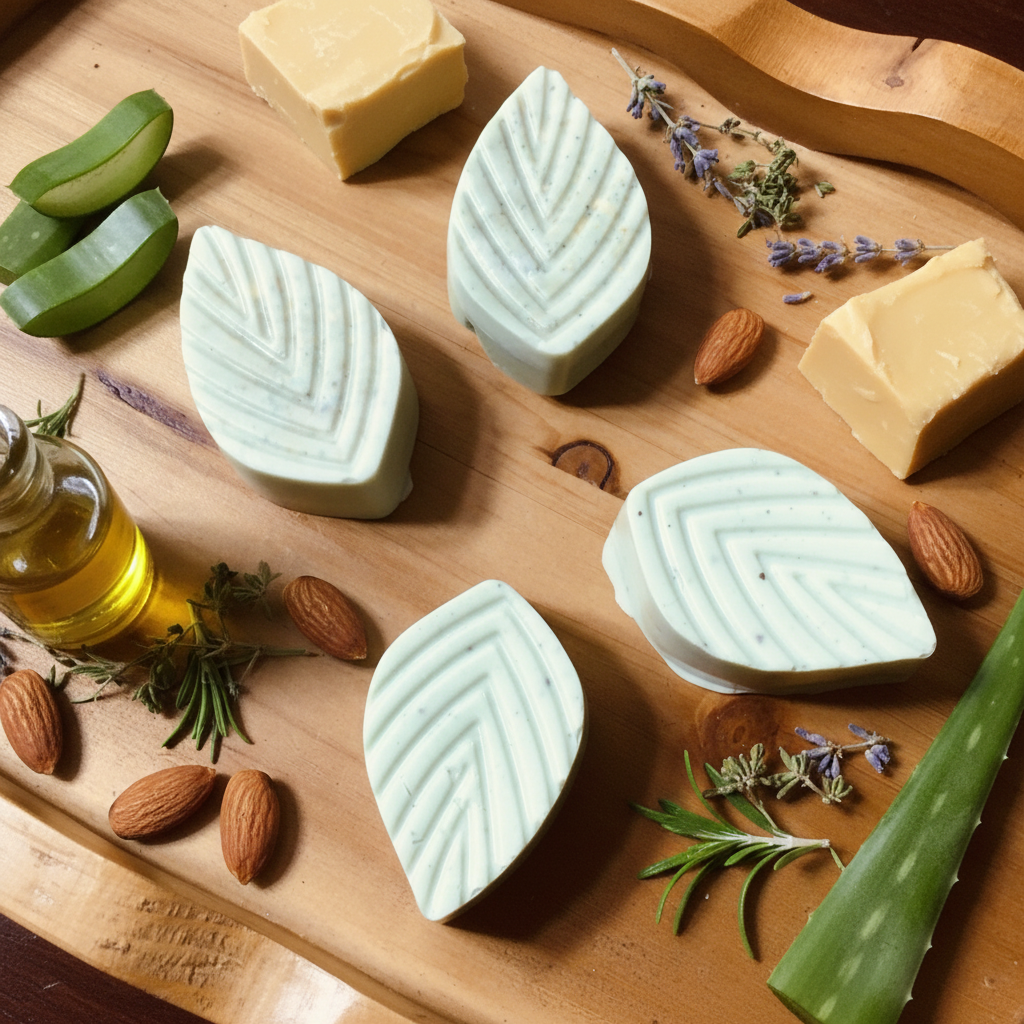 Travel bars with almonds, cocoa butter, aloe vera