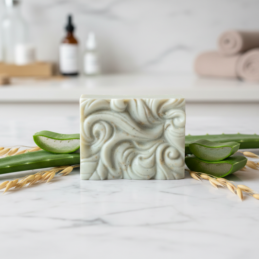 White marble with aloe and oats